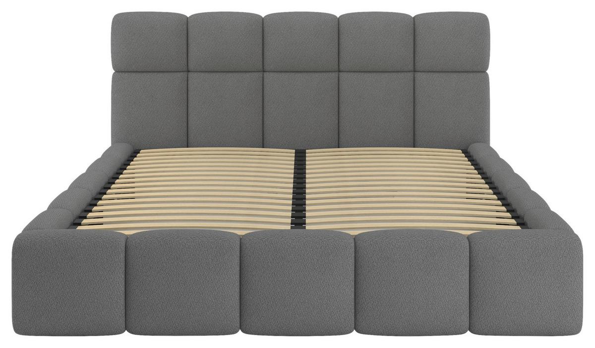 Polsterbett Cloudy M. Matratze Grau, Lf: 160x200 Cm - Grau, Trend, Holz/Holzwerkstoff (160/200cm) - Luca Bessoni