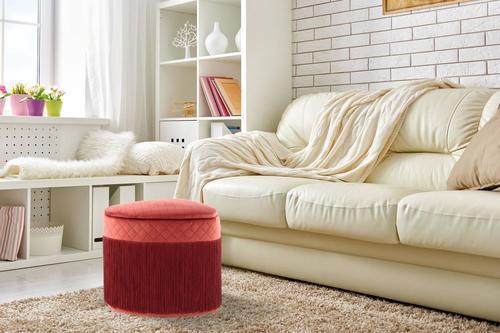 Taburet Z1M5U - bordeaux, Basics, dřevo/kompozitní dřevo (43/42/48cm)