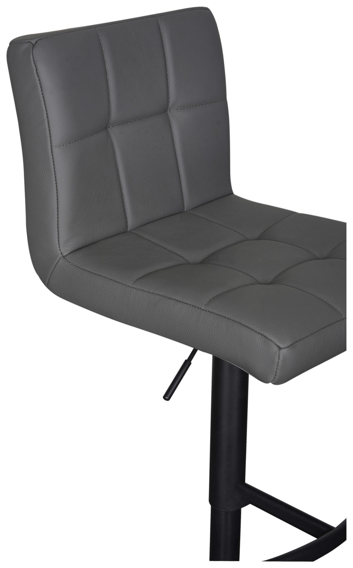Barhocker Triest Grau B: 43 cm - Schwarz/Grau, MODERN, Leder/Metall (43/92/113/51,5cm) - Livetastic