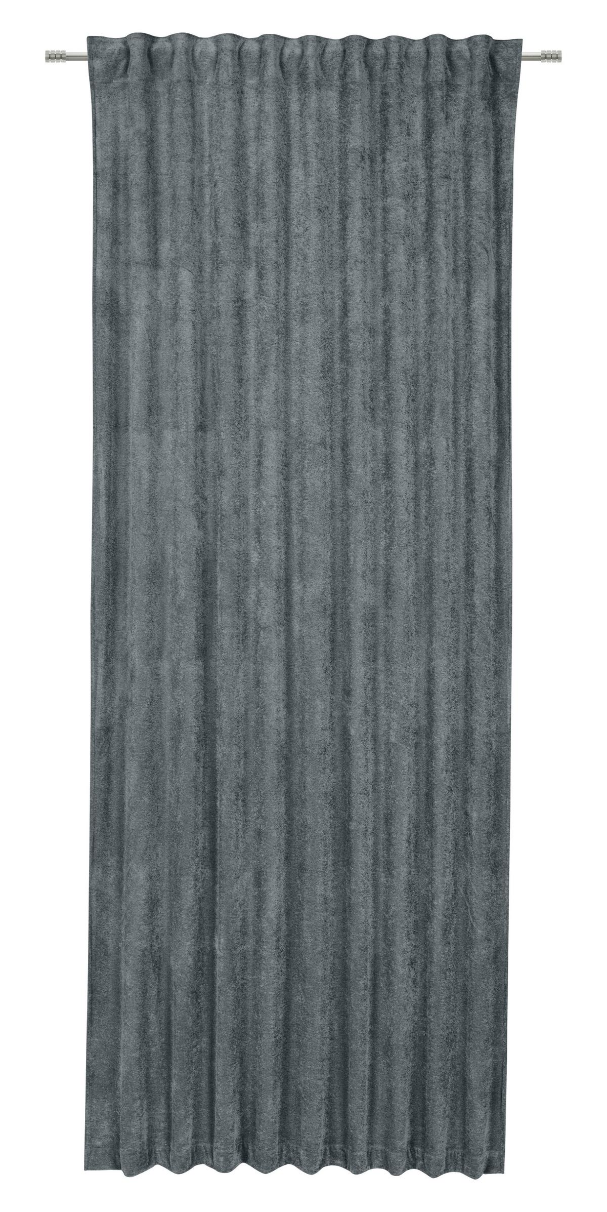 Fertigvorhang Anika - Anthrazit, ROMANTIK / LANDHAUS, Textil (140/245cm) - James Wood