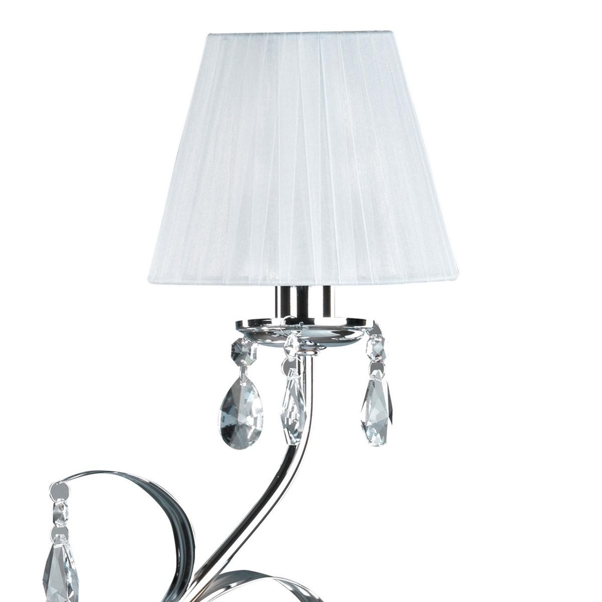 Kristall-Tischleuchte 4865/Lg - Chromfarben/Weiß, KONVENTIONELL, Glas/Textil (45/70cm)