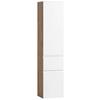 Badezimmer Hochschrank Varese BxH 40x180 cm Weiß/Eiche Dekor - Eiche Wotan/Weiß, MODERN, Holzwerkstoff (40/180/35cm) - Held