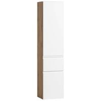 Badezimmer Hochschrank Varese BxH 40x180 cm Weiß/Eiche Dekor - Eiche Wotan/Weiß, MODERN, Holzwerkstoff (40/180/35cm) - Held