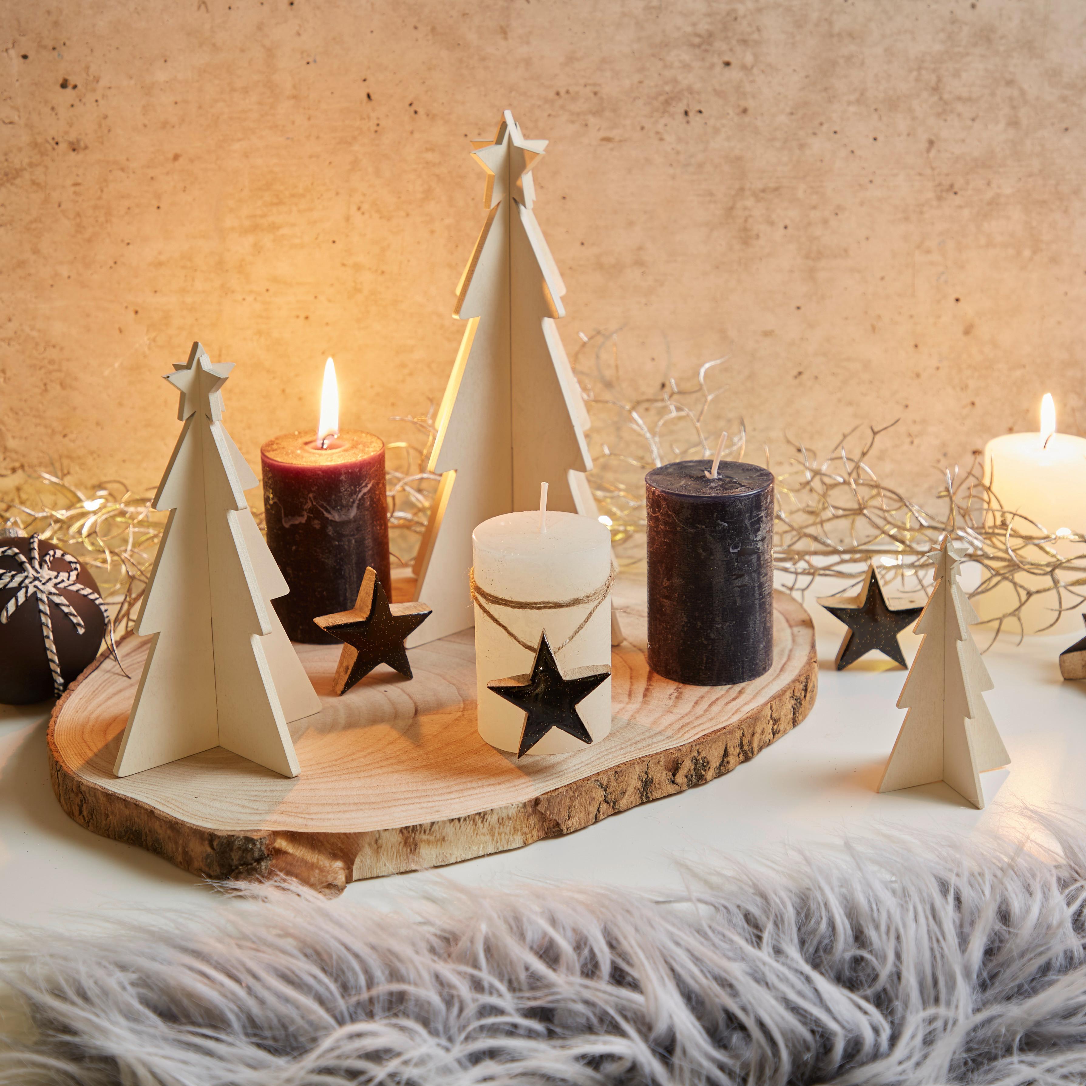 Weihnachtsdeko Stern Holz Hängend - Schwarz, MODERN, Holz (5/5cm)