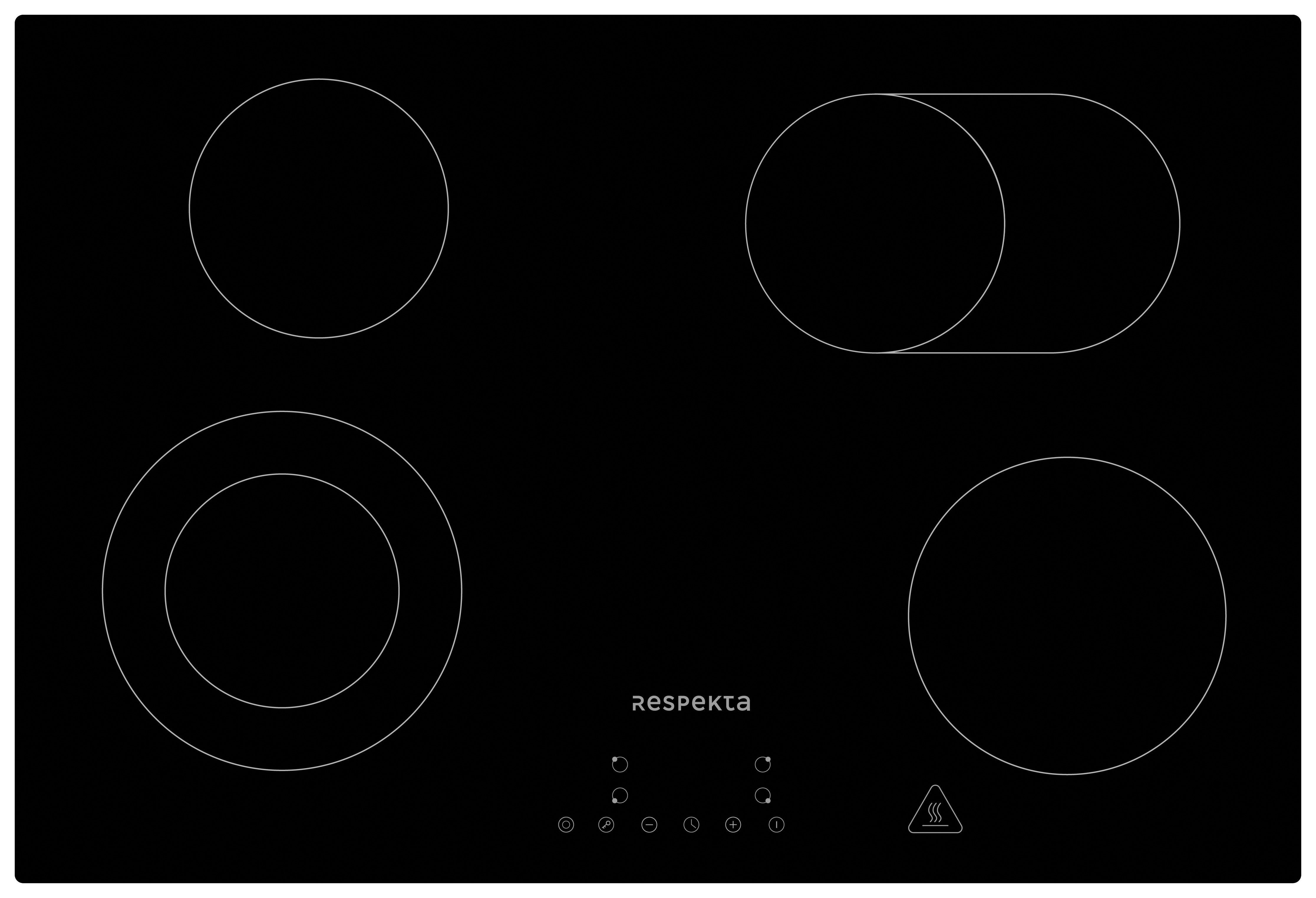 Einbauherd-set B: 59,5 Cm Elektro-Glaskeramik/ Autark - Schwarz, Trend, Glas/Metall (59,5/64/55cm) - Respekta