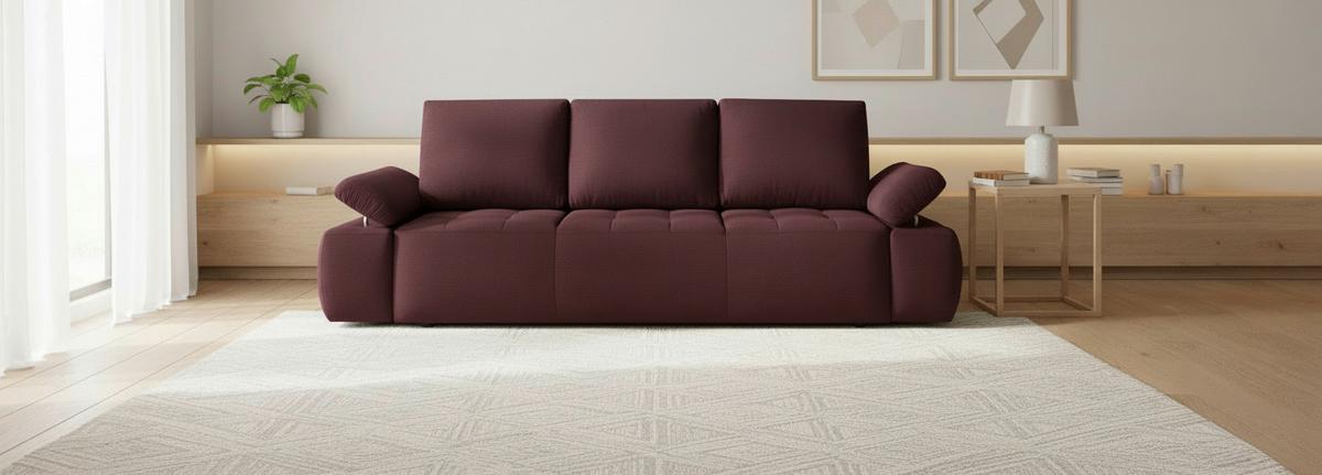 Schlafsofa Madox Rot B: 255 cm - Rot/Schwarz, Design, Textil (255/89/109cm) - MID.YOU