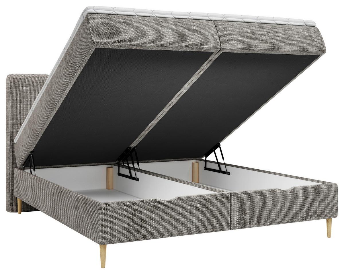 Boxbett Bari Grau, Lf: ca. 180x200cm - Buchefarben/Grau, MODERN, Holz/Holzwerkstoff (180/200cm) - MID.YOU