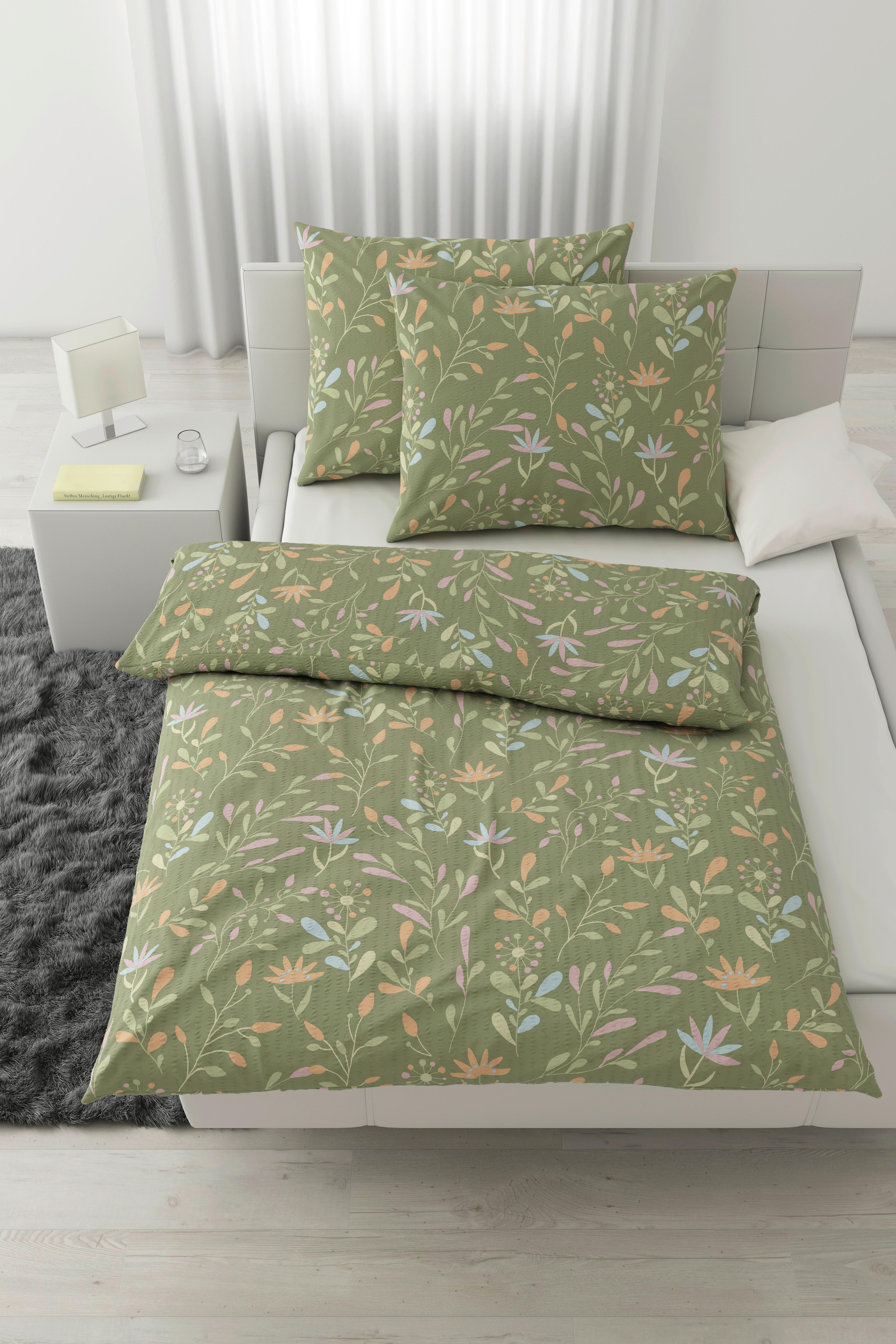Povlečení Marina XXL, 2x70/90 200/220cm - zelená, Konvenční, textil (200/220cm) - Mömax