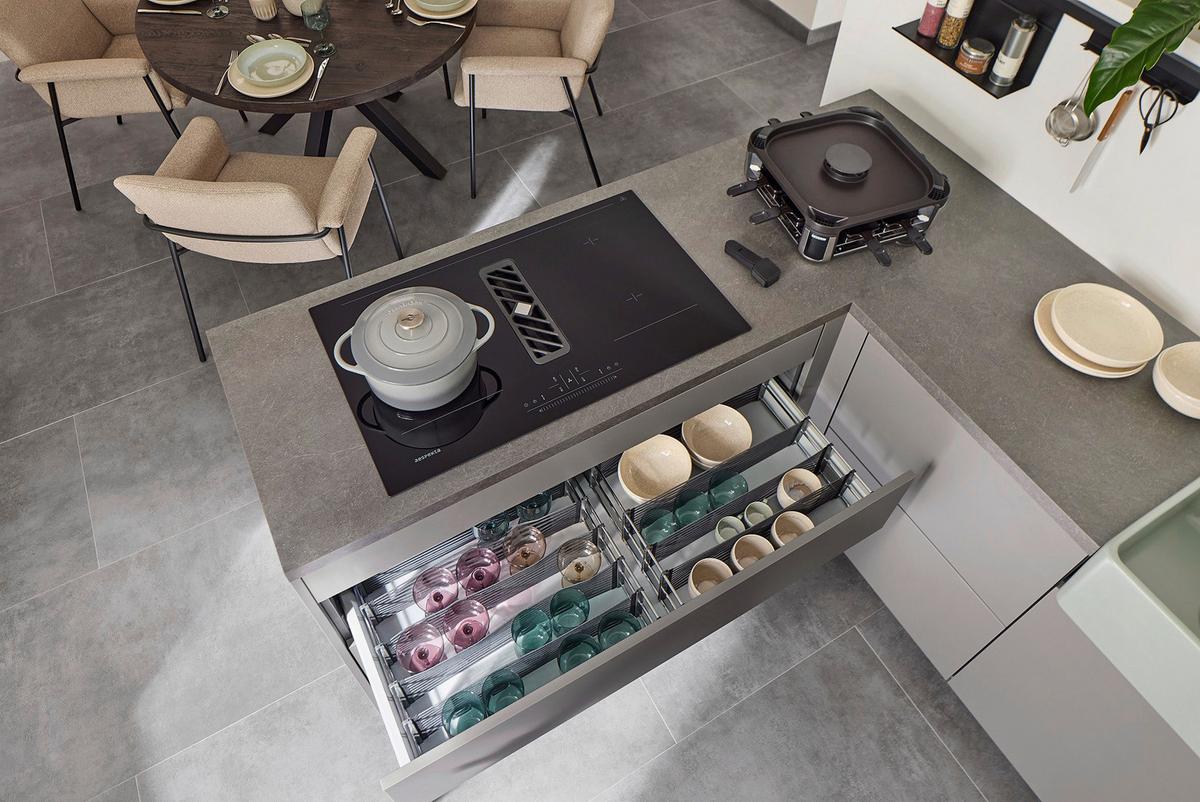 Kochfeld-Dunstabzug-Kombi Respekta Calima Schwarz B:83cm - Schwarz, Basics, Glas (83/20/51,5cm) - Respekta