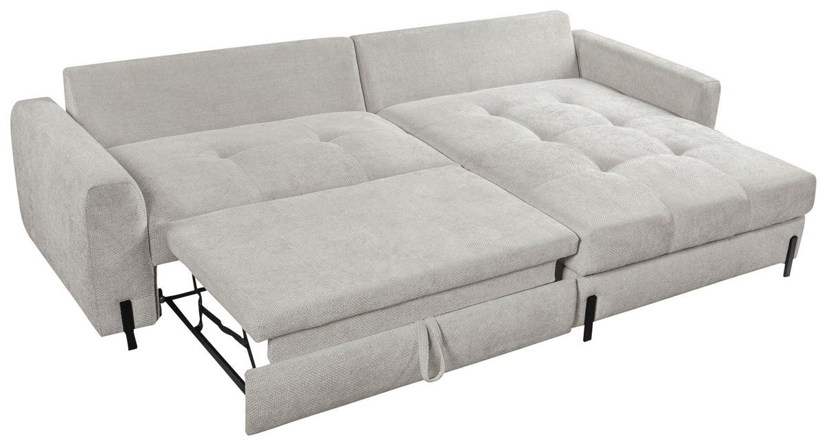 Ecksofa Naomi Beige/Schwarz, 265 cm - Beige/Schwarz, Design, Textil (265/162cm) - MID.YOU