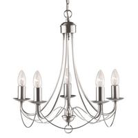 Kronleuchter Maypole 5-Flammig Silberfarben, höhenverstellbar - Silberfarben, LIFESTYLE, Metall (46/120cm)