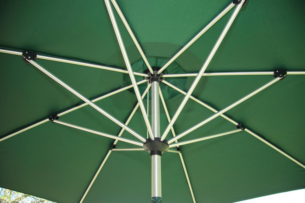 Sonnenschirm Acamp Acapole DM: 300cm Dunkelgrün - Platinfarben/Dunkelgrün, Basics, Textil/Metall (300cm) - Gardenson