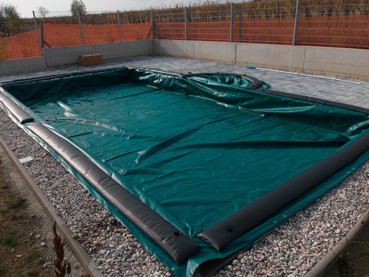 Poolabdeckplane Wintersack 8x4, Absenkung 70cm - Grün, Basics, Kunststoff