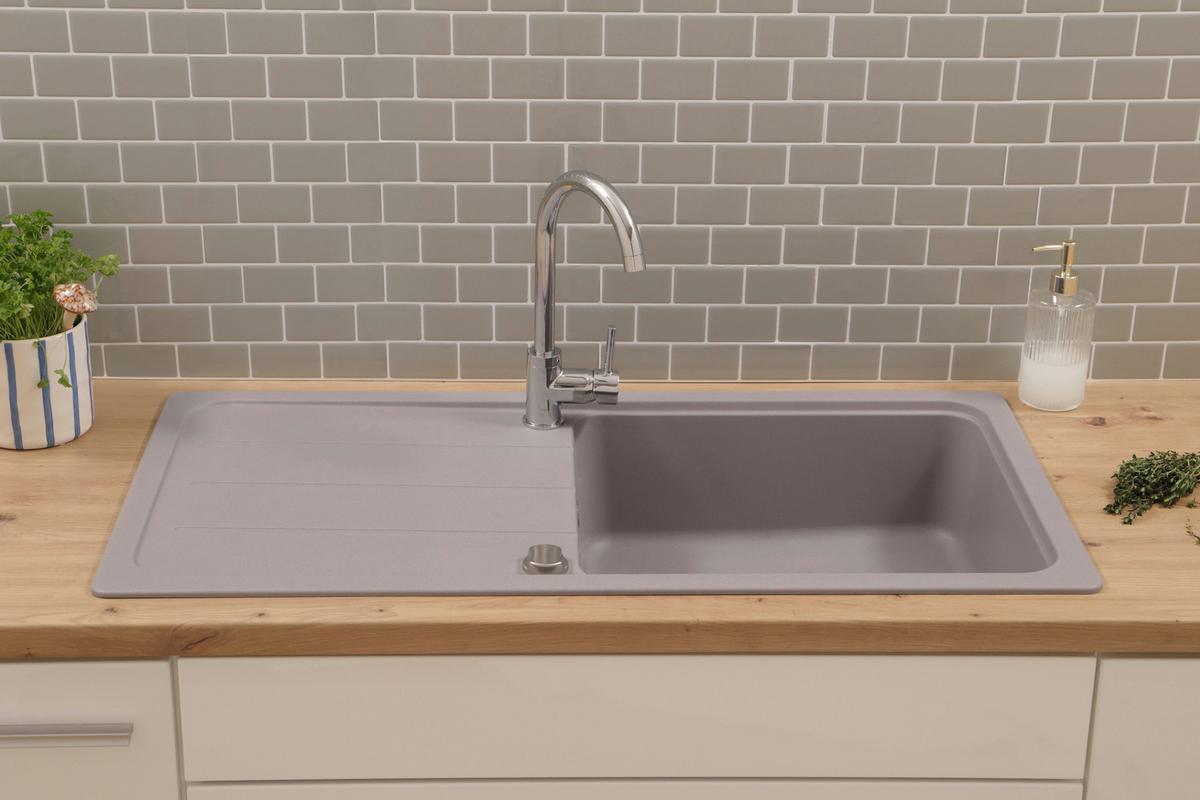 Spüle Austin Grau B: 100 cm - Grau, Design, Stein (100/20/50cm) - Respekta