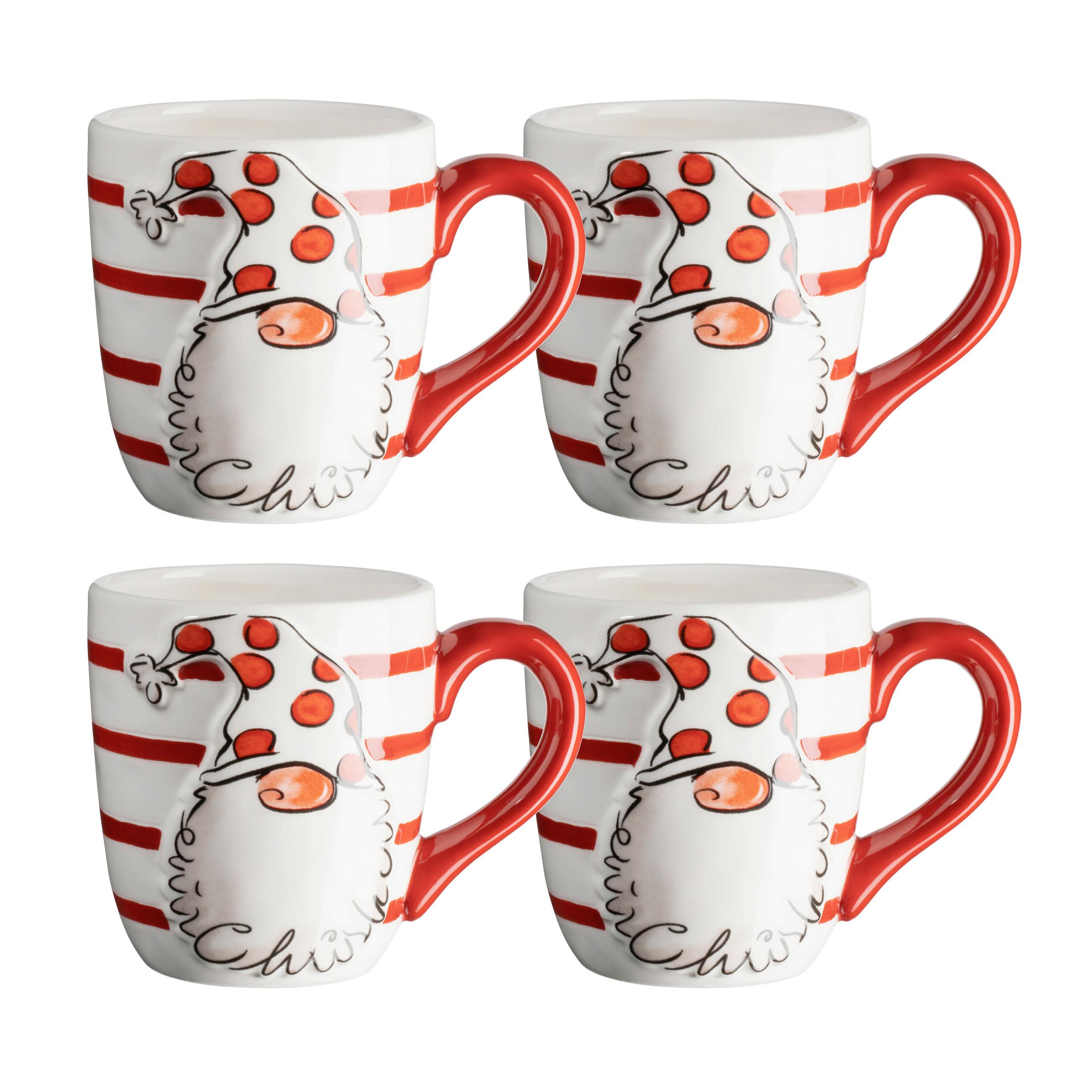 Kaffeebecherset Keramik 4-teilig - Rot/Weiß, Basics, Keramik (8,5cm) - Mäser