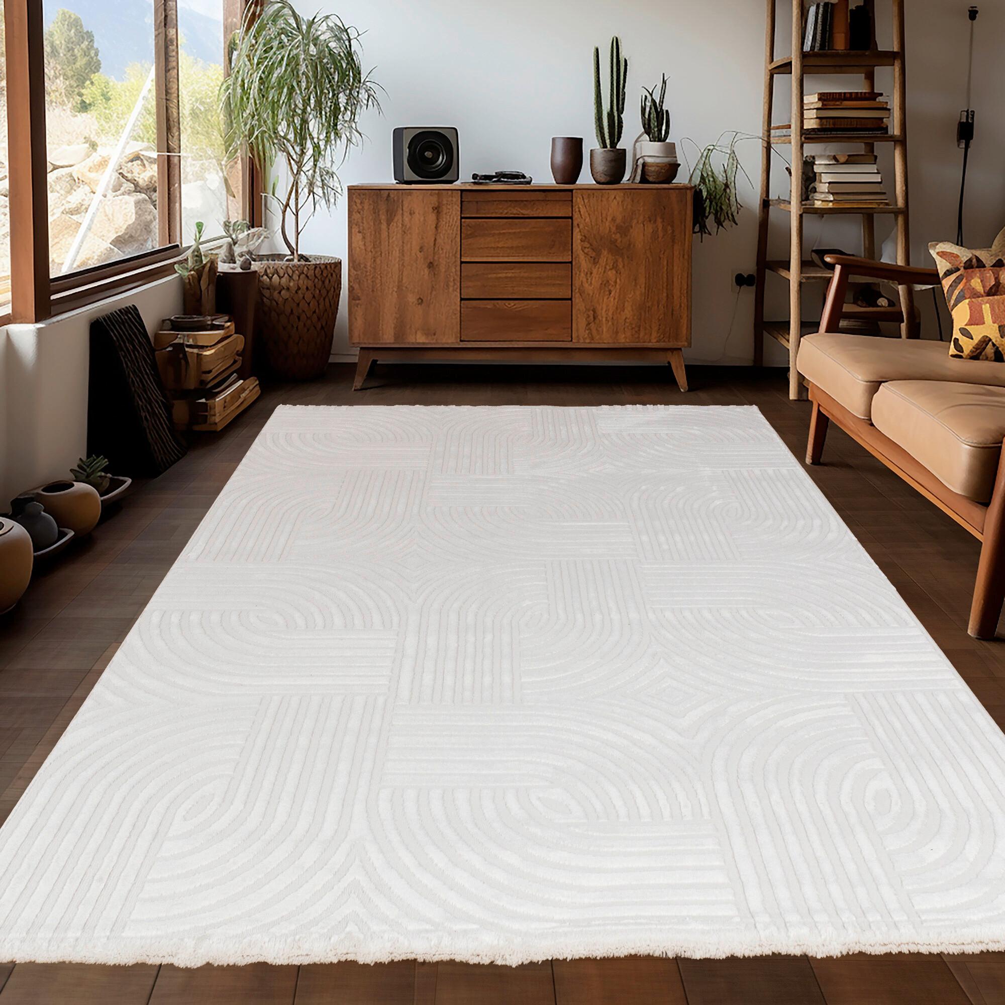Webteppich Sahara - Creme, Design, Textil (80/150cm) - Novel