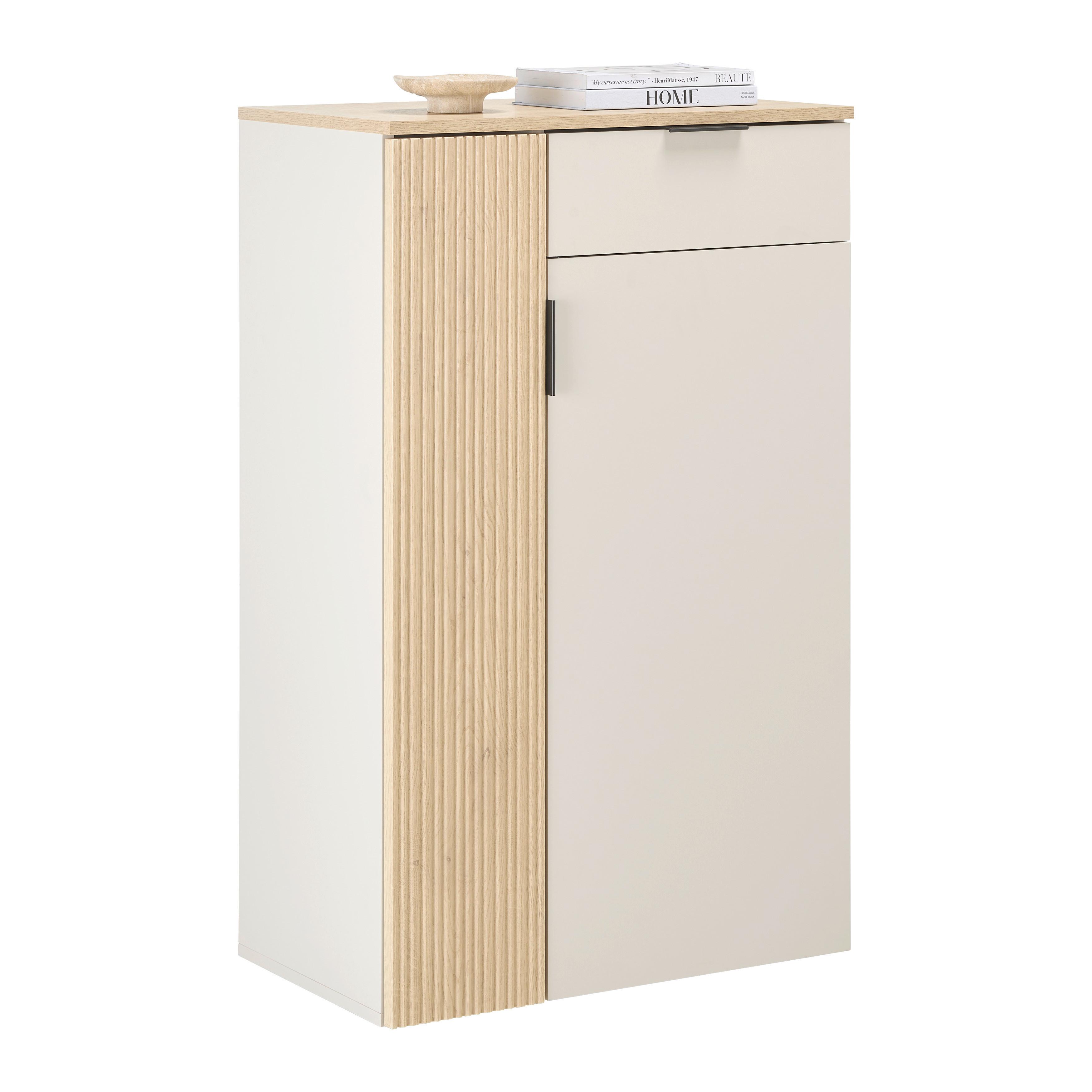 Botník CANNES - barvy dubu/černá, Moderní, kompozitní dřevo/plast (68/110/40cm) - Mömax