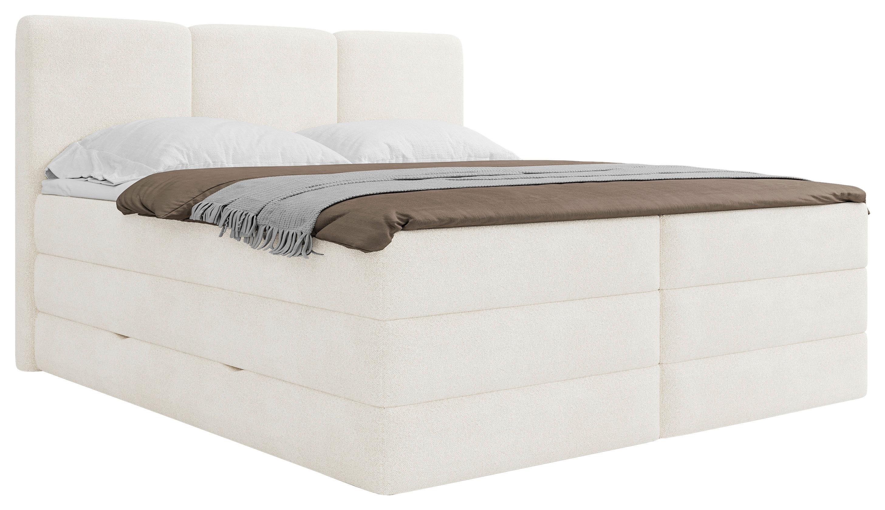 Boxspringbett Castel K - Schwarz/Weiß, MODERN, Holz/Holzwerkstoff (160/200cm) - MID.YOU
