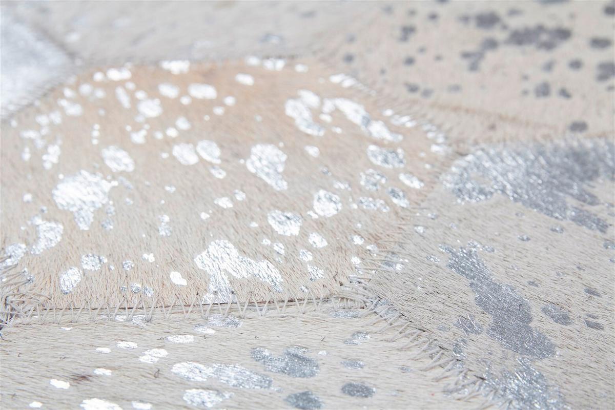 Flachwebteppich, 80x150 Cm Spark 210 Grau / Silber - Silberfarben/Grau, Design, Leder (80/150cm) - Novel