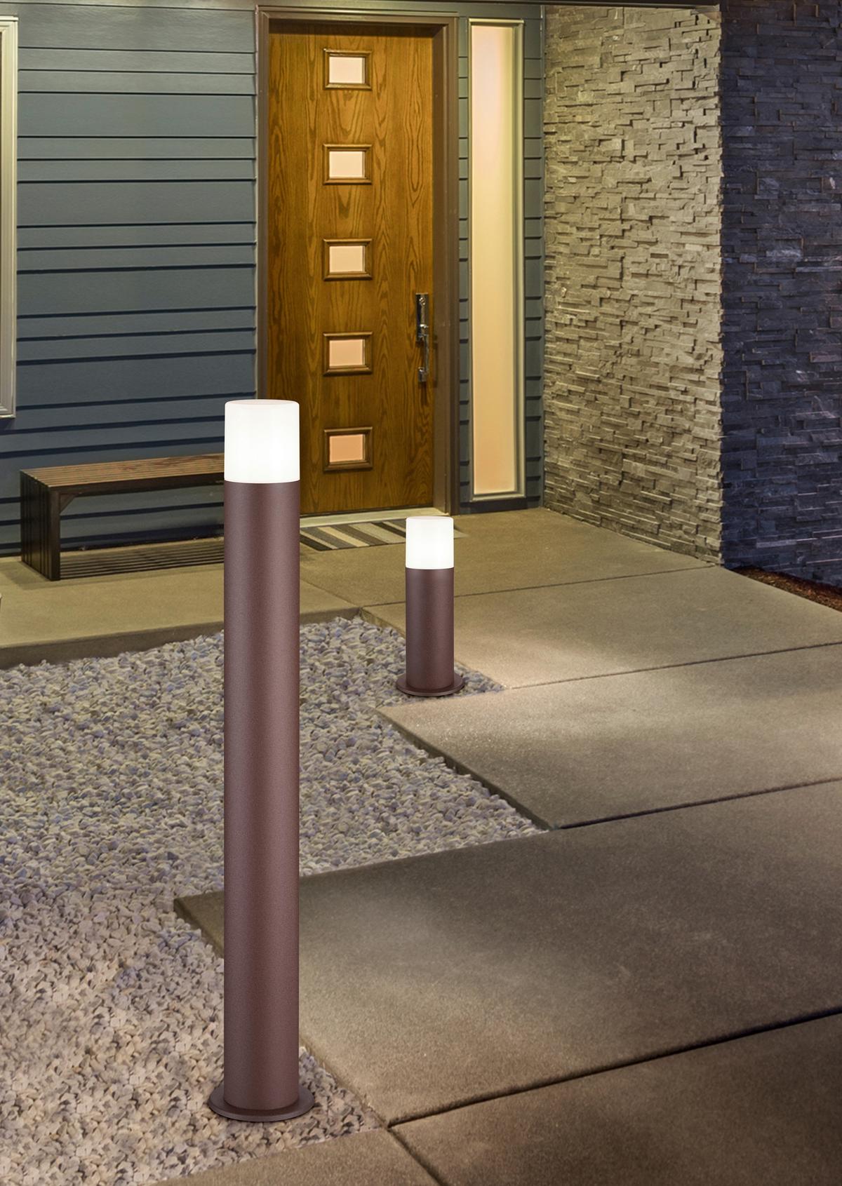 Wegeleuchte Hoosic 28 Watt Metall Kunststoff - Rostfarben/Weiß, Design, Kunststoff/Metall (12/30cm) - Trio Leuchten