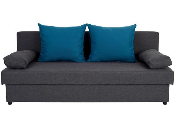 Schlafsofa Neo B: 190cm - Türkis/Dunkelgrau, Basics, Textil (190/75/82cm)
