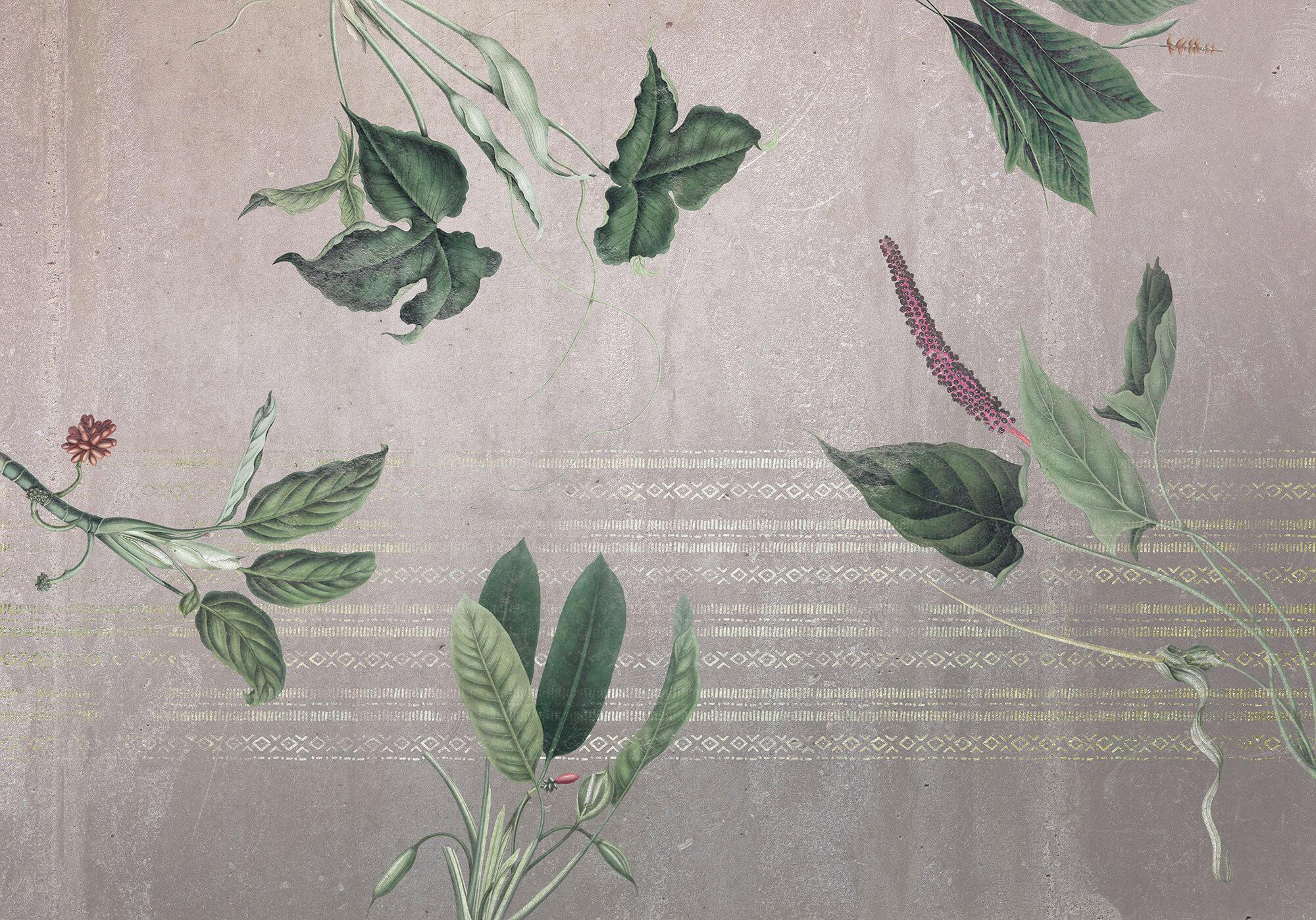 Fototapete Tropic Concrete - Rot/Grau, Trend, Papier (400/280cm) - Komar