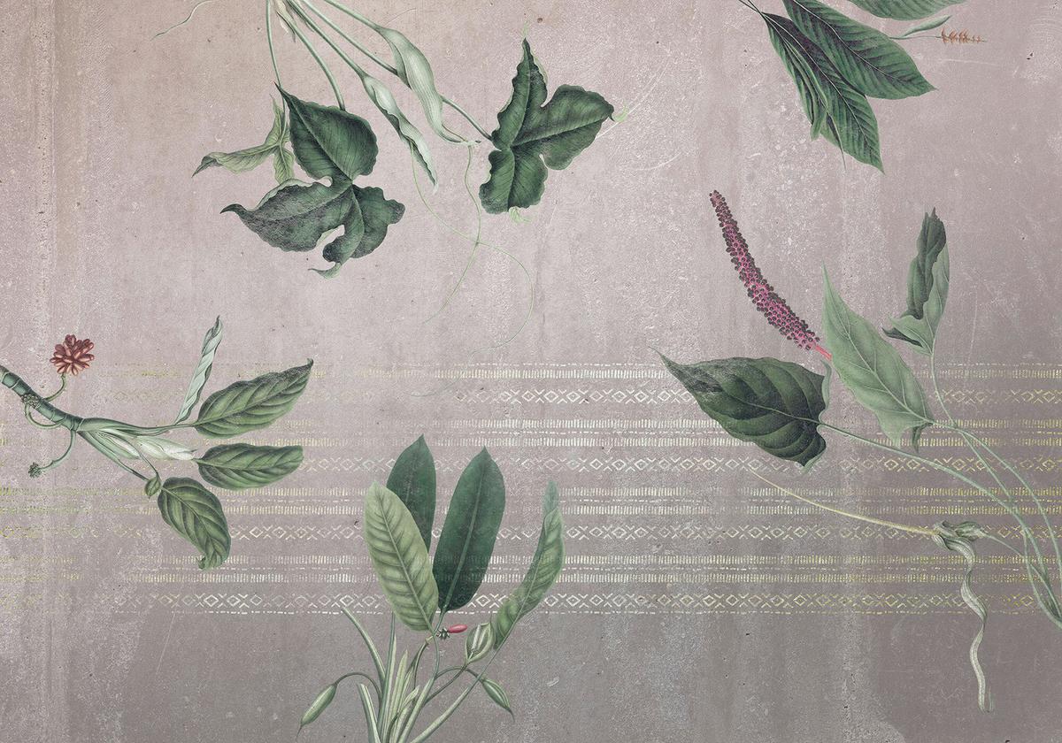 Fototapete Tropic Concrete - Rot/Grau, Trend, Papier (400/280cm) - Komar