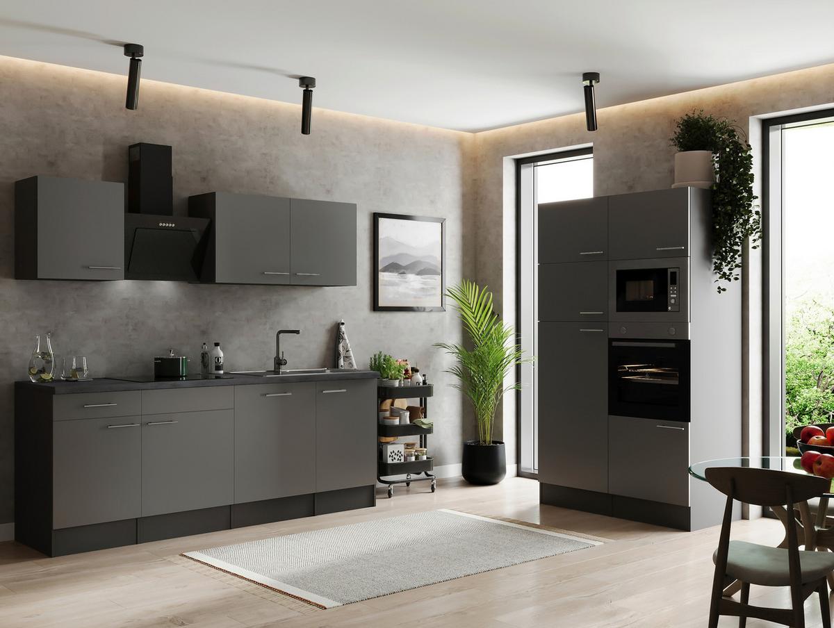 Küchenblock Oliver Grau B: 340 cm - Grau, Design, Holzwerkstoff (340cm) - Respekta