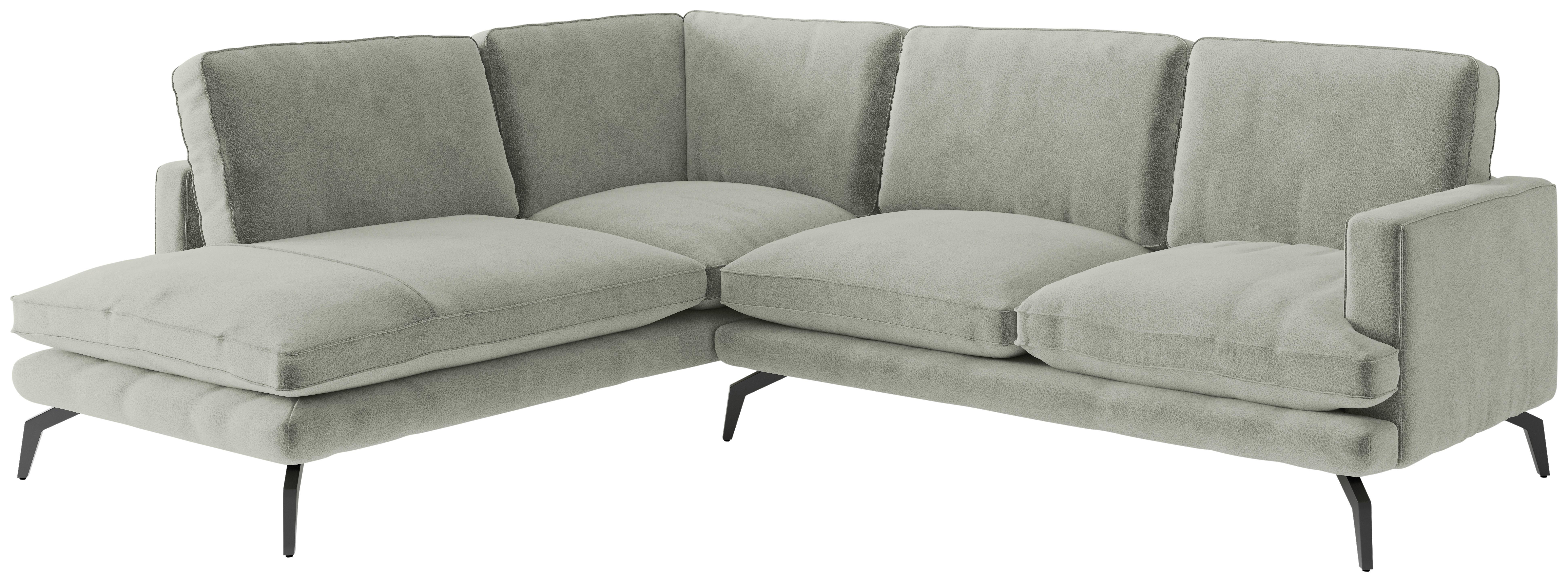 Ecksofa Bali - Hellbraun/Hellgrau, Design, Textil (202/250cm) - Livetastic