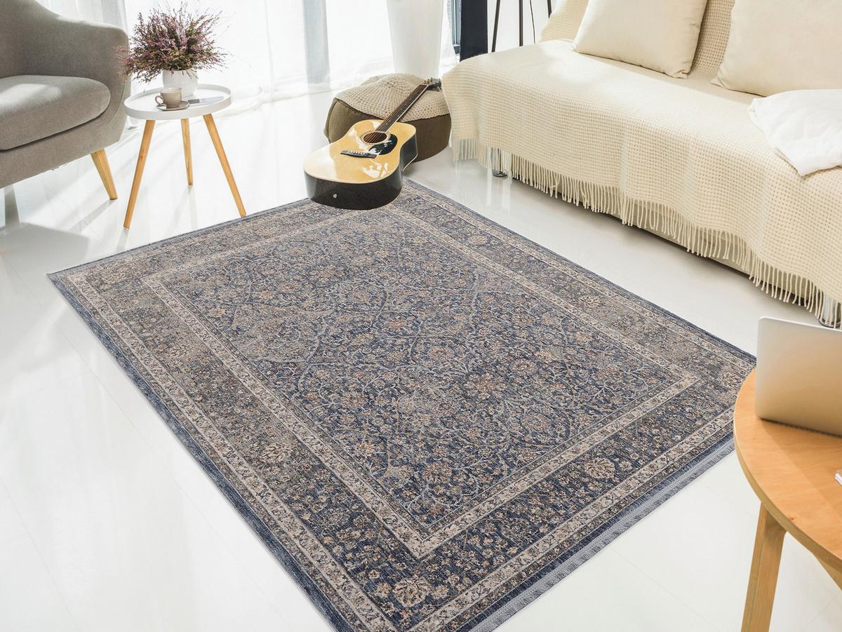 Webteppich Blau Tours 140x200 cm - Blau, Design, Textil (140/200cm) - Novel