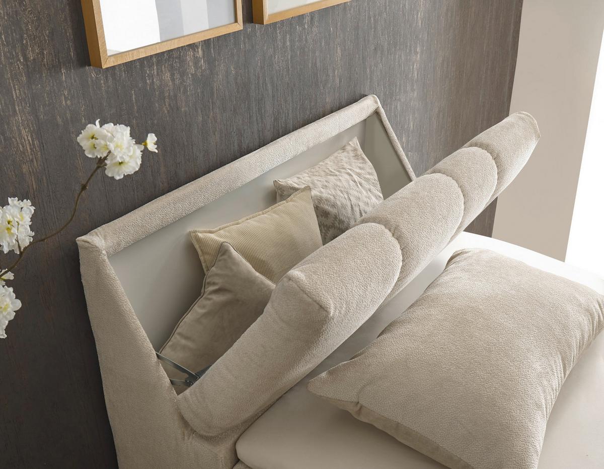 Boxbett Mit Topper+bettkasten 120x200 Cm Valencia - Beige/Schwarz, MODERN, Holzwerkstoff/Textil (120/200cm) - MID.YOU