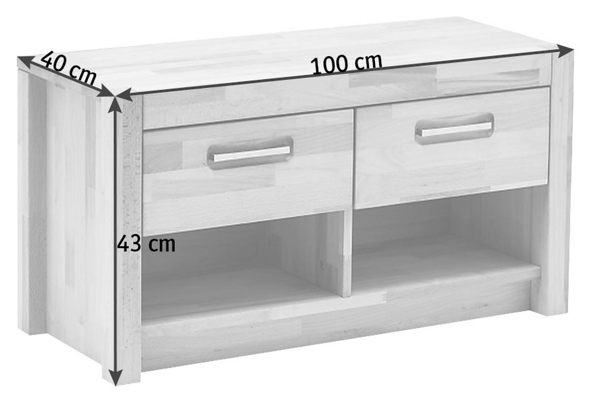 Garderobenbank Buchefarben, B: 100 cm - Buchefarben, KONVENTIONELL, Holz (100/43/40cm) - MID.YOU