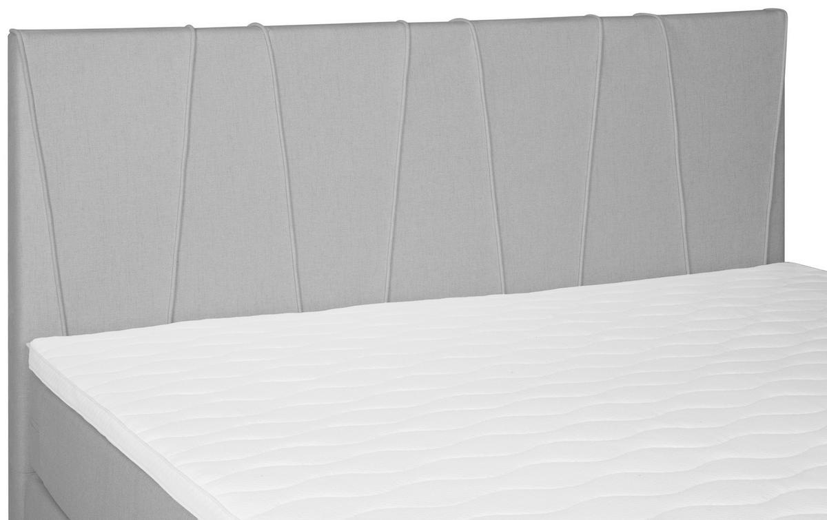 Boxspringbett Mit Topper 140x200 Cm Wels, Grau - Schwarz/Grau, MODERN, Textil (140/200cm) - MID.YOU