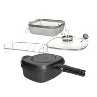 Wendepfanne Lid Sphera XL mit Glasdeckel Grau B: 28 cm - Grau, Basics, Glas/Metall (28/20/12cm) - Tognana