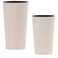 Übertopf-set Weiß 2-Teilig - Weiß, Basics, Kunststoff - Siena Garden