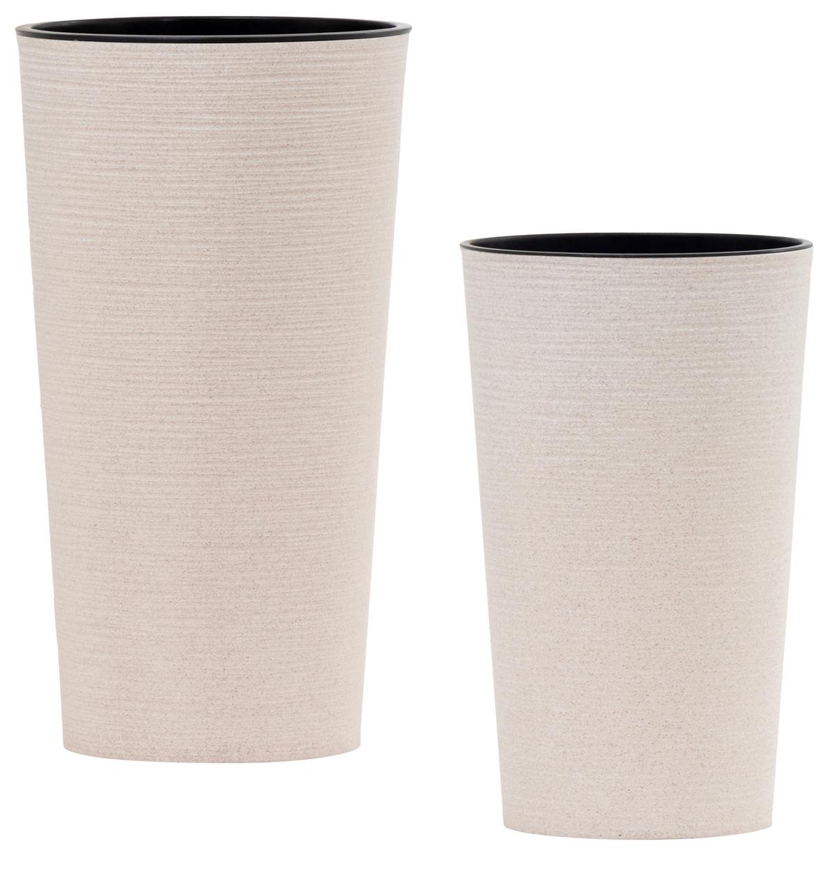 Übertopf-set Weiß 2-Teilig - Weiß, Basics, Kunststoff - Siena Garden