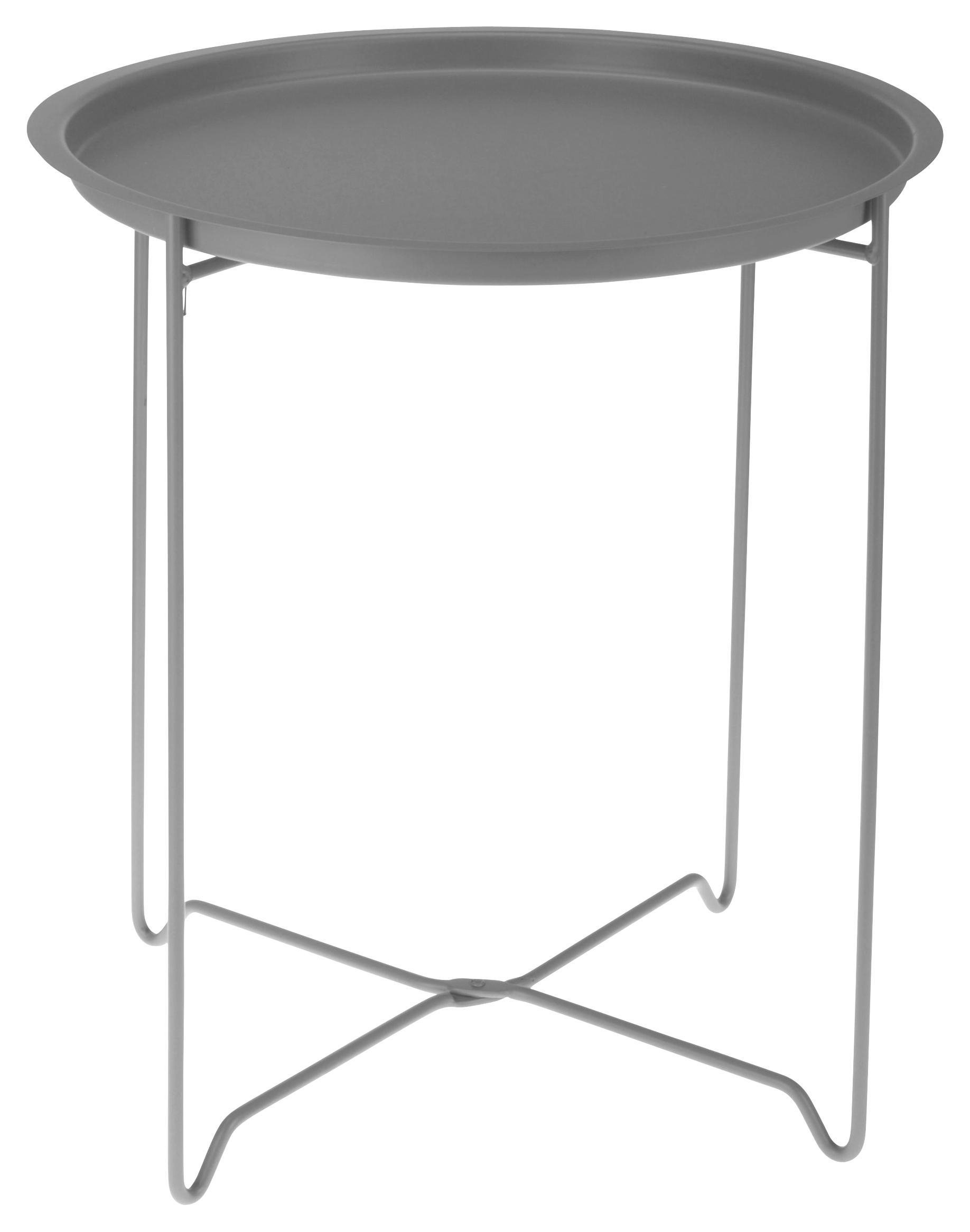 Beistelltisch Bella - Grau, MODERN, Metall (41,5/48cm)