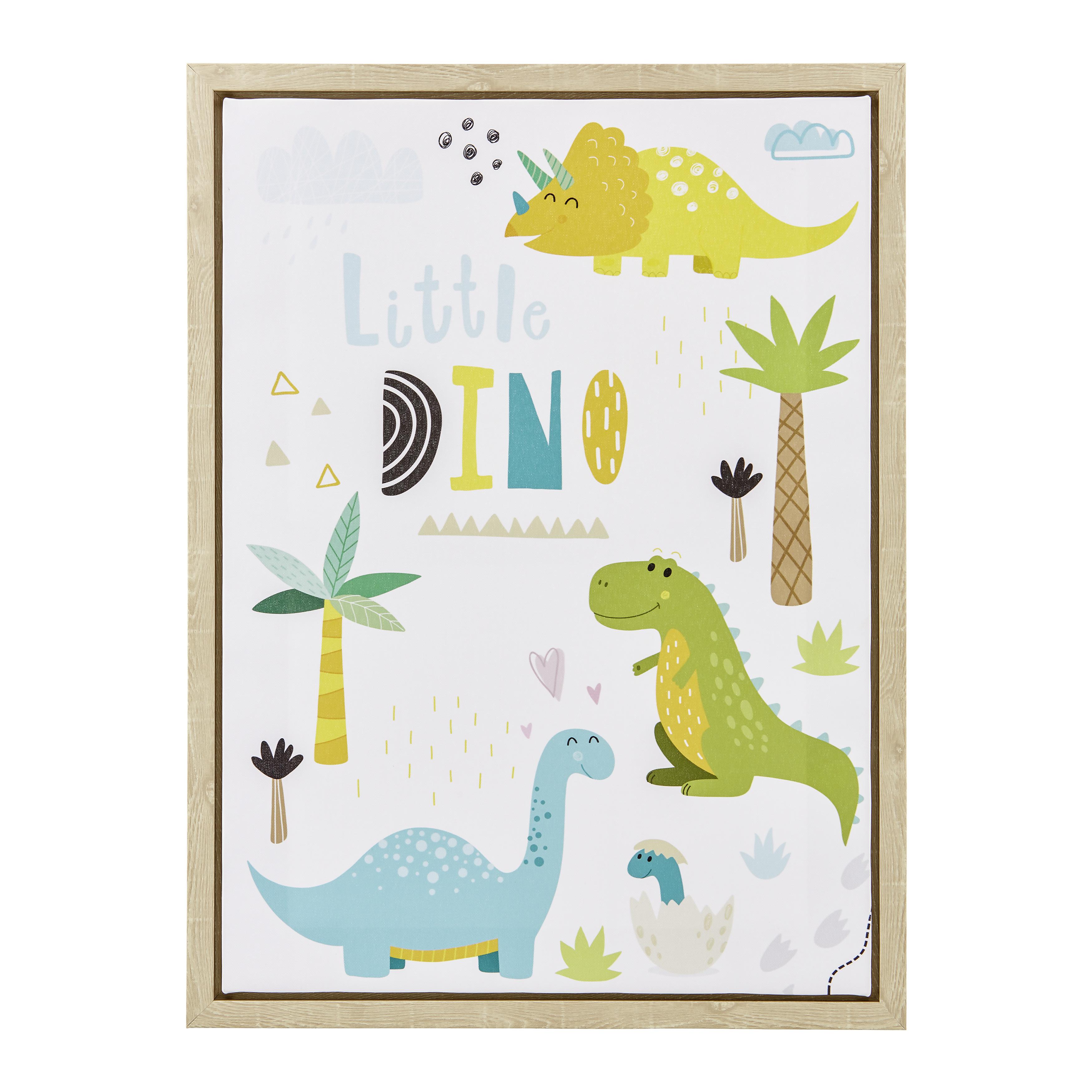 Obraz Little Dino Multicolor - vícebarevná/světle hnědá, Moderní, kompozitní dřevo/textil (45/60/2,7cm) - Bessagi Home