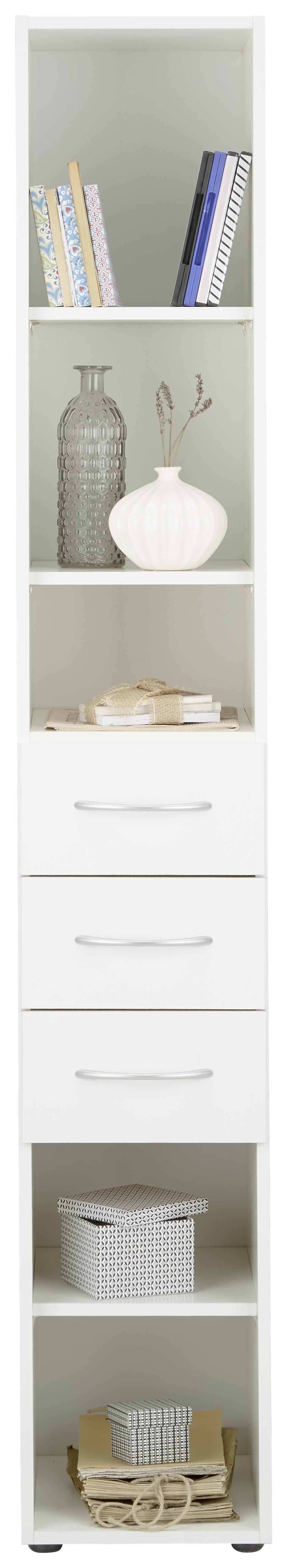 VIACÚČELOVÁ SKRIŇA MRK - biela/hliníková, Konventionell, kompozitné drevo/plast (30/185/40cm) - Mömax