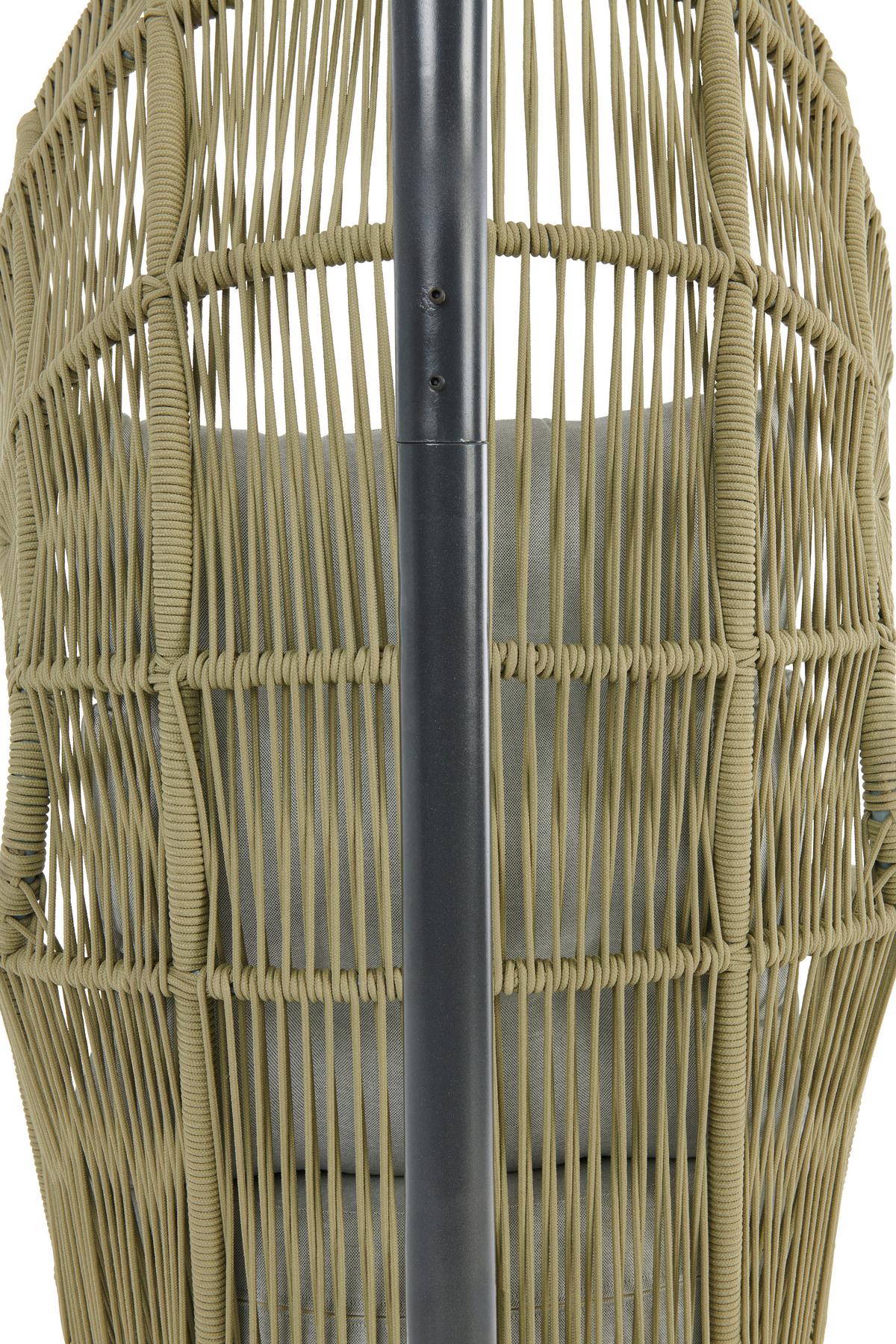 Hängesessel mit Gestell Paris Mit Sitz- und Rückenkissen - Beige/Limette, MODERN, Kunststoff/Textil (110/198/117cm) - Beldano