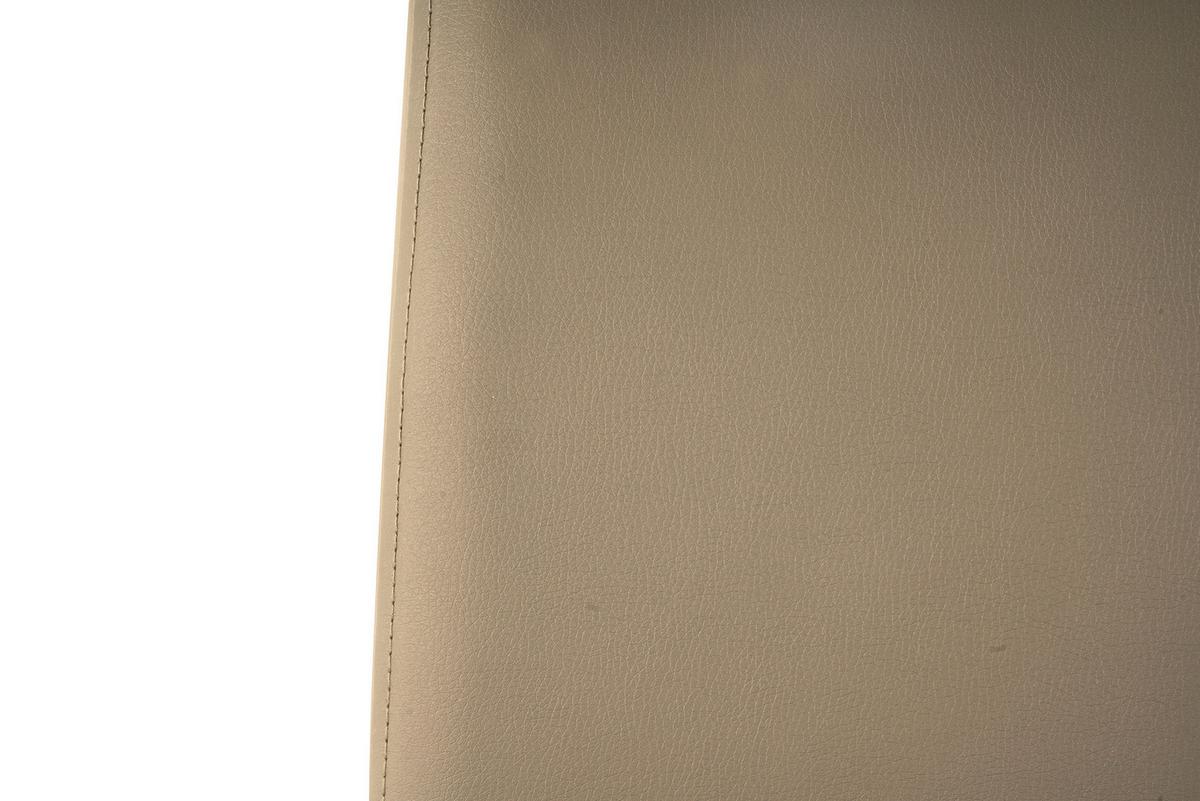 Stuhl-set Lederlook Taupe, B: 42cm - Taupe/Silberfarben, Design, Kunststoff/Textil (42/101/58cm) - Livetastic