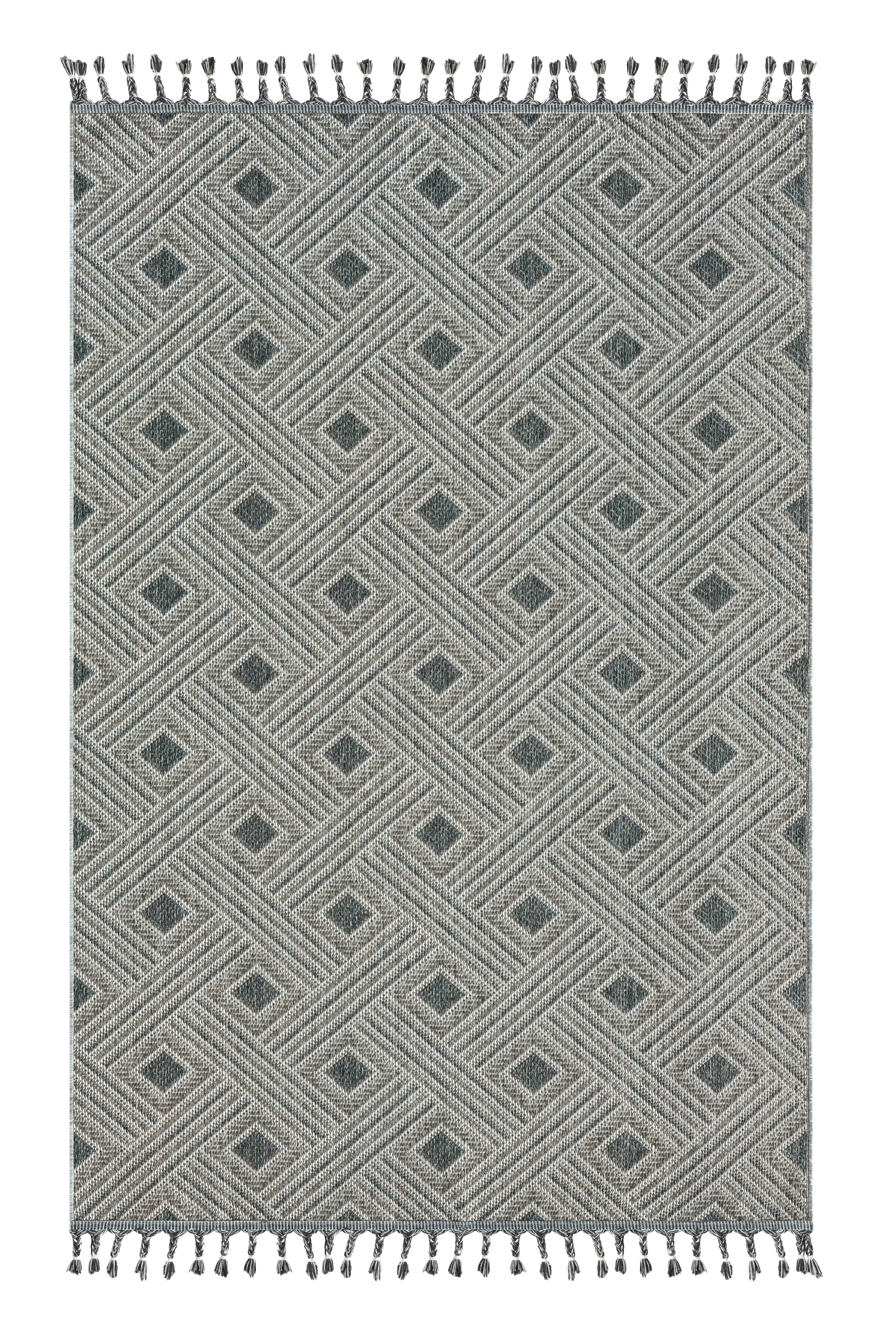 Flachwebeteppich Grau/Weiß Joana 120x170 cm - Weiß/Grau, ROMANTIK / LANDHAUS, Textil (120/170cm) - James Wood