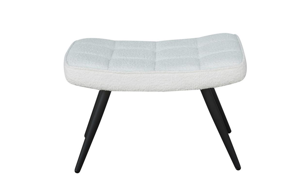 Hocker Uta Elfenbein B: 60 Cm - Elfenbein/Schwarz, Basics, Textil (60/39/41cm) - MID.YOU