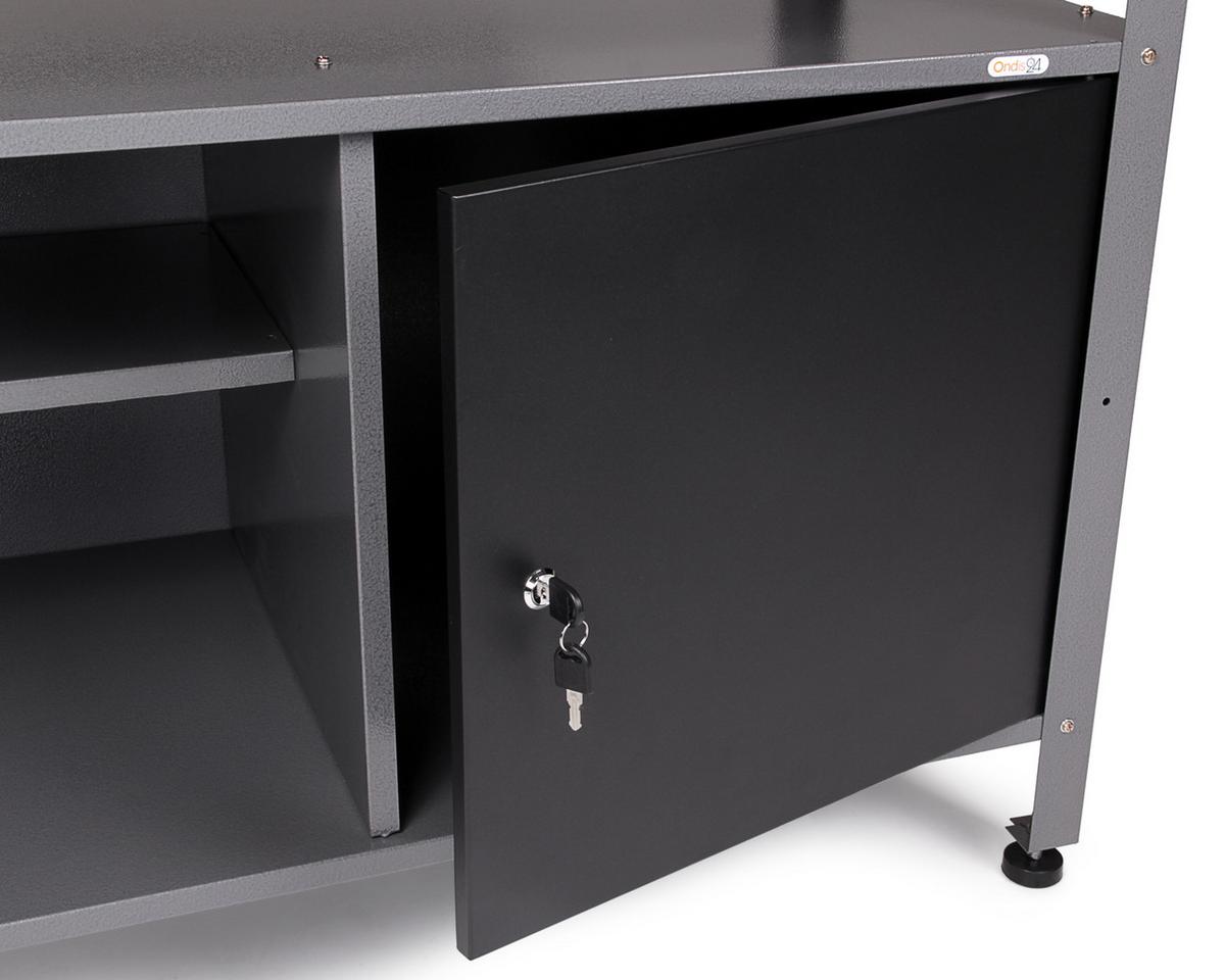 Werkbank Stahl Grau B: 120 Cm Höhenverstellbar - Grau, Basics, Holz/Metall (120/85/60cm)