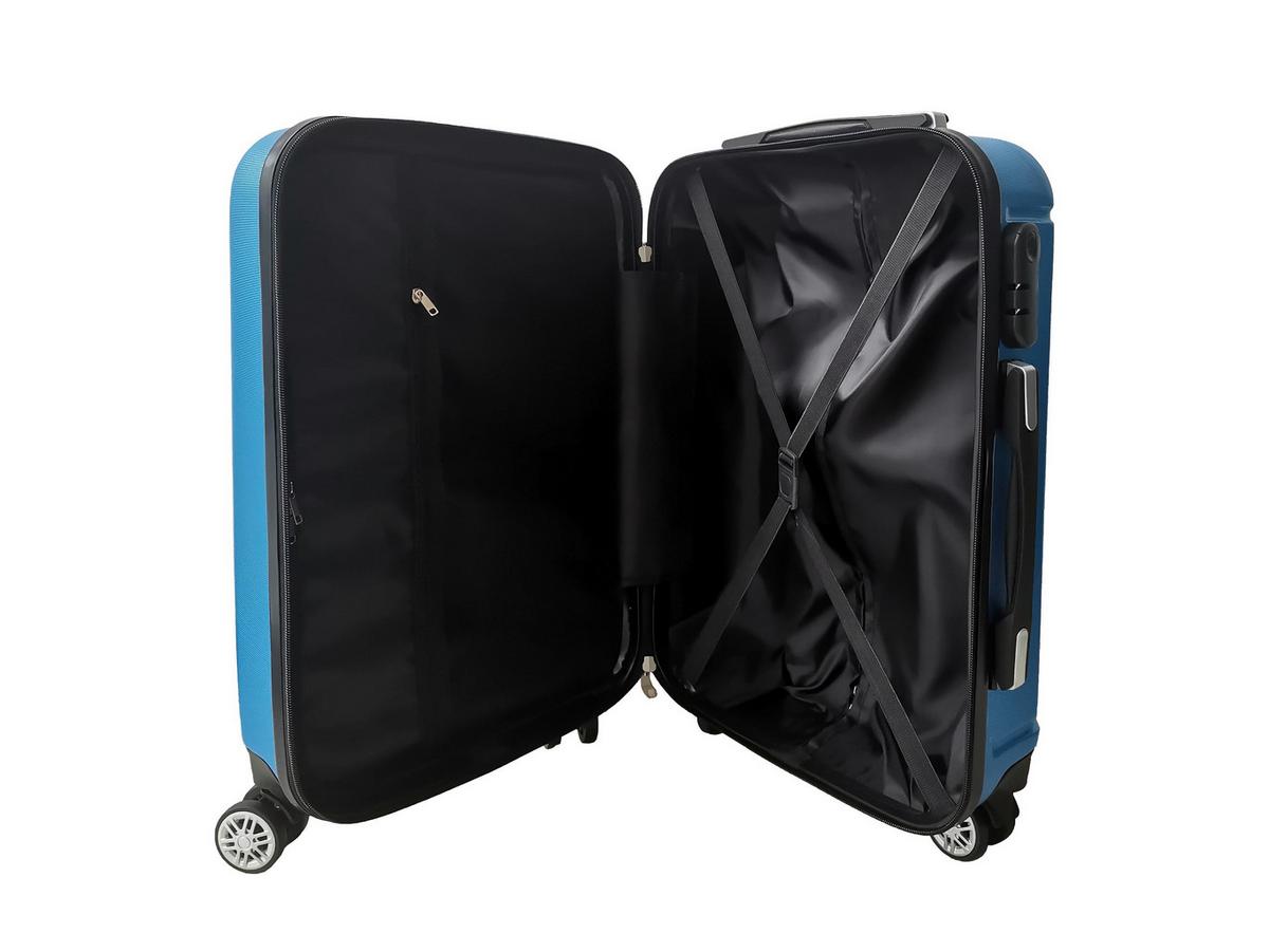 Reisekoffer Set 3-tlg Verona 4 Rollen Hartschale - Blau, Design, Kunststoff/Textil - Luca Bessoni