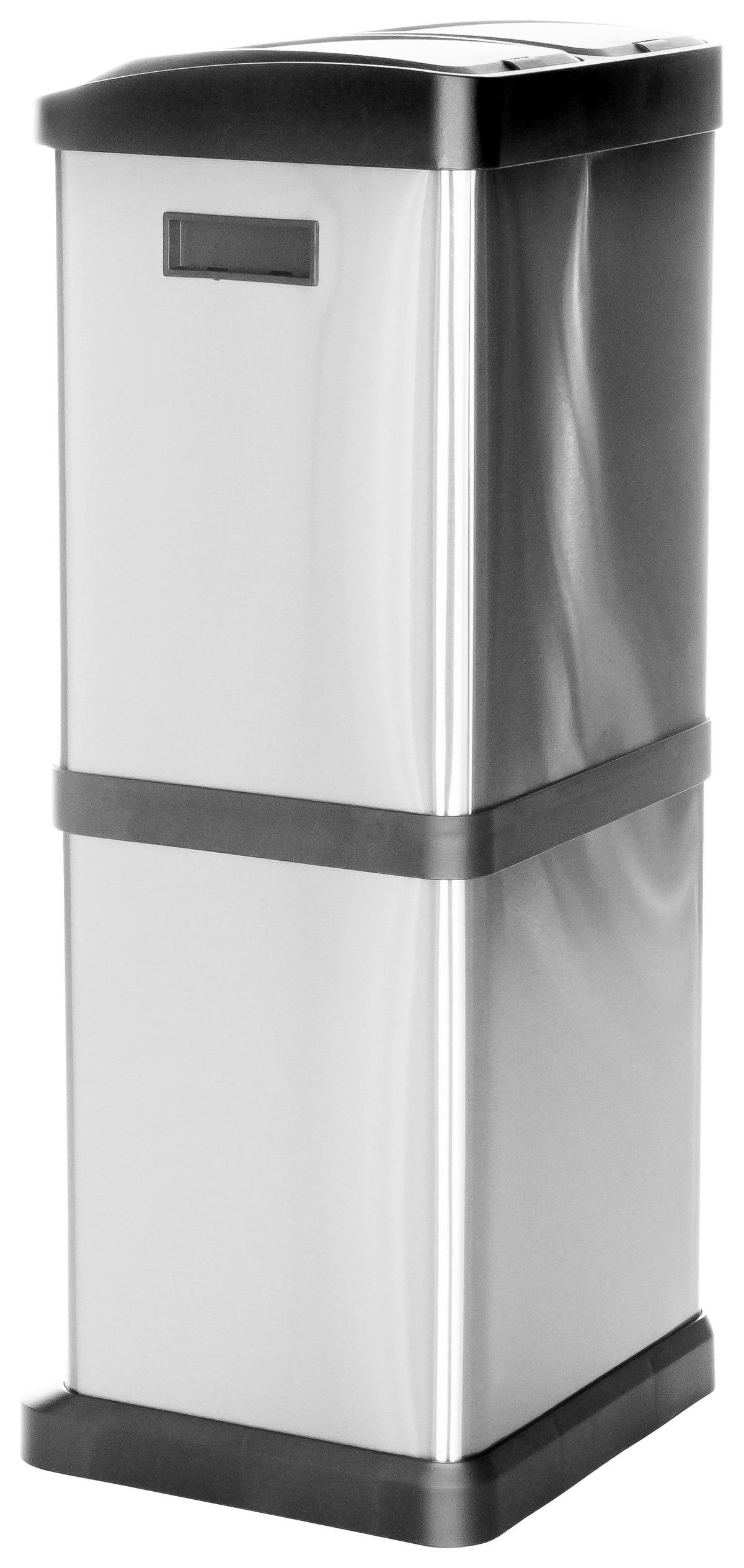 Abfallsammler Clean Vii - Silberfarben/Schwarz, Basics, Kunststoff/Metall (32/78/32cm) - MID.YOU