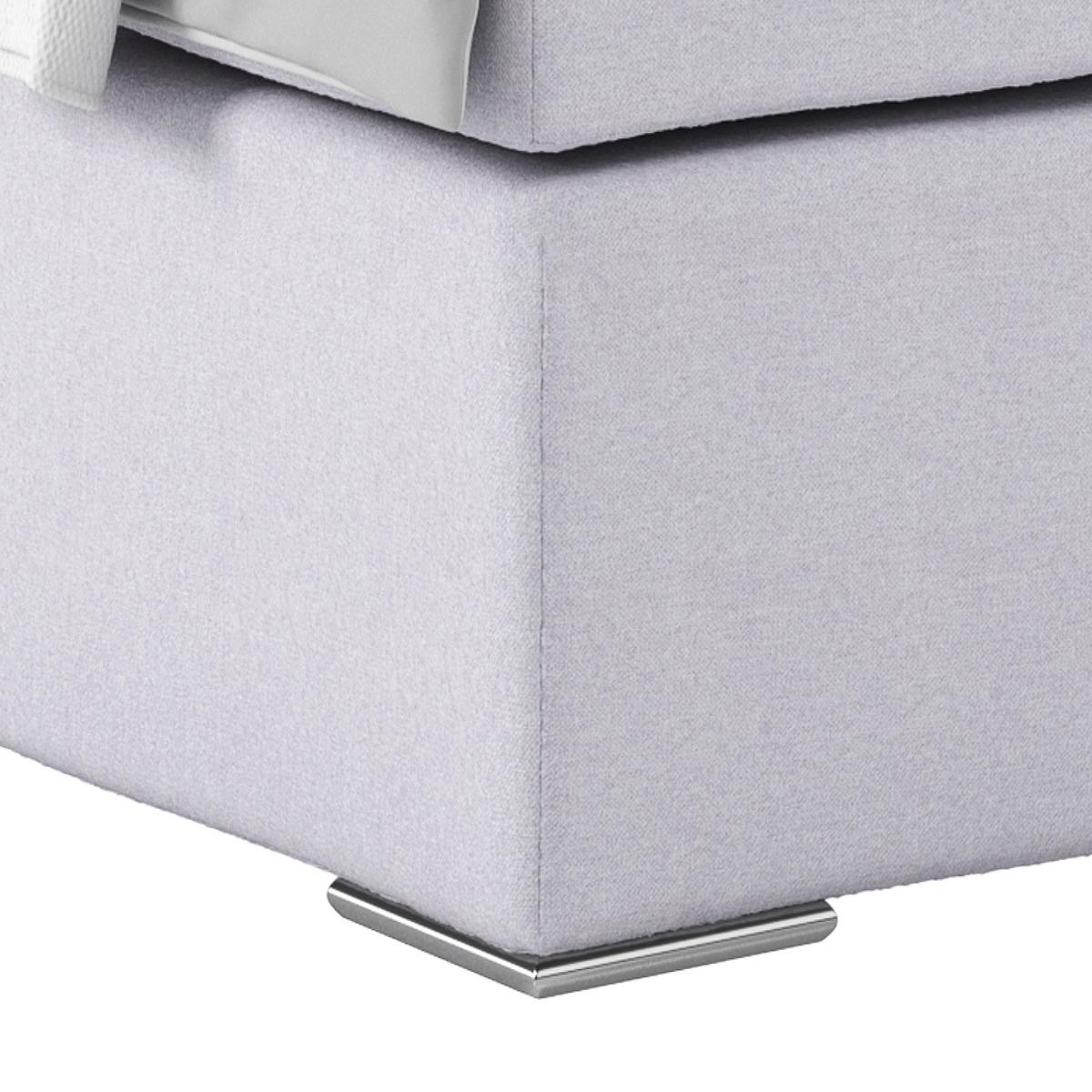 Postel Boxspring Nero, 140x200 cm, světle šedá - světle šedá/barvy chromu, Konvenční, kov/textil (140/200cm)