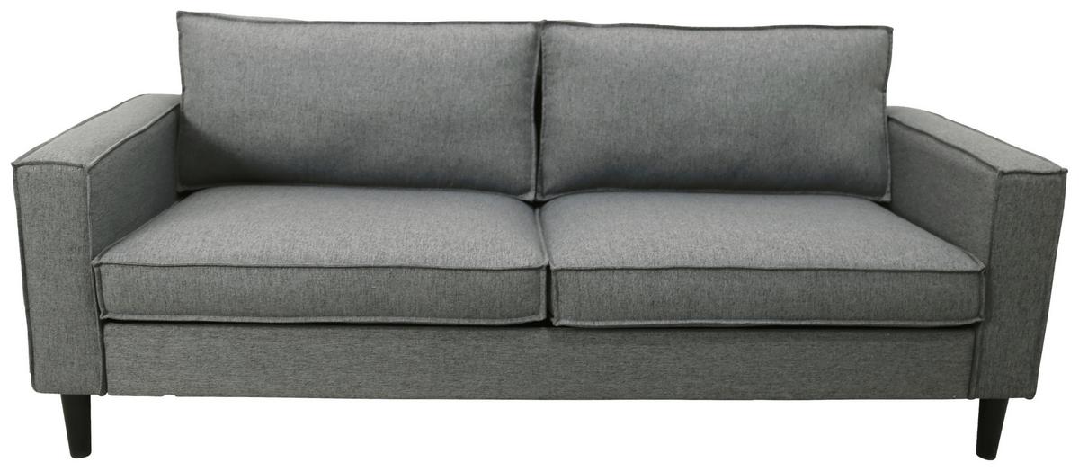 3-Sitzer-Sofa Beluna Hellgrau B: 198,5 cm - Hellgrau/Schwarz, Basics, Textil (198,5/84/83cm) - P & B
