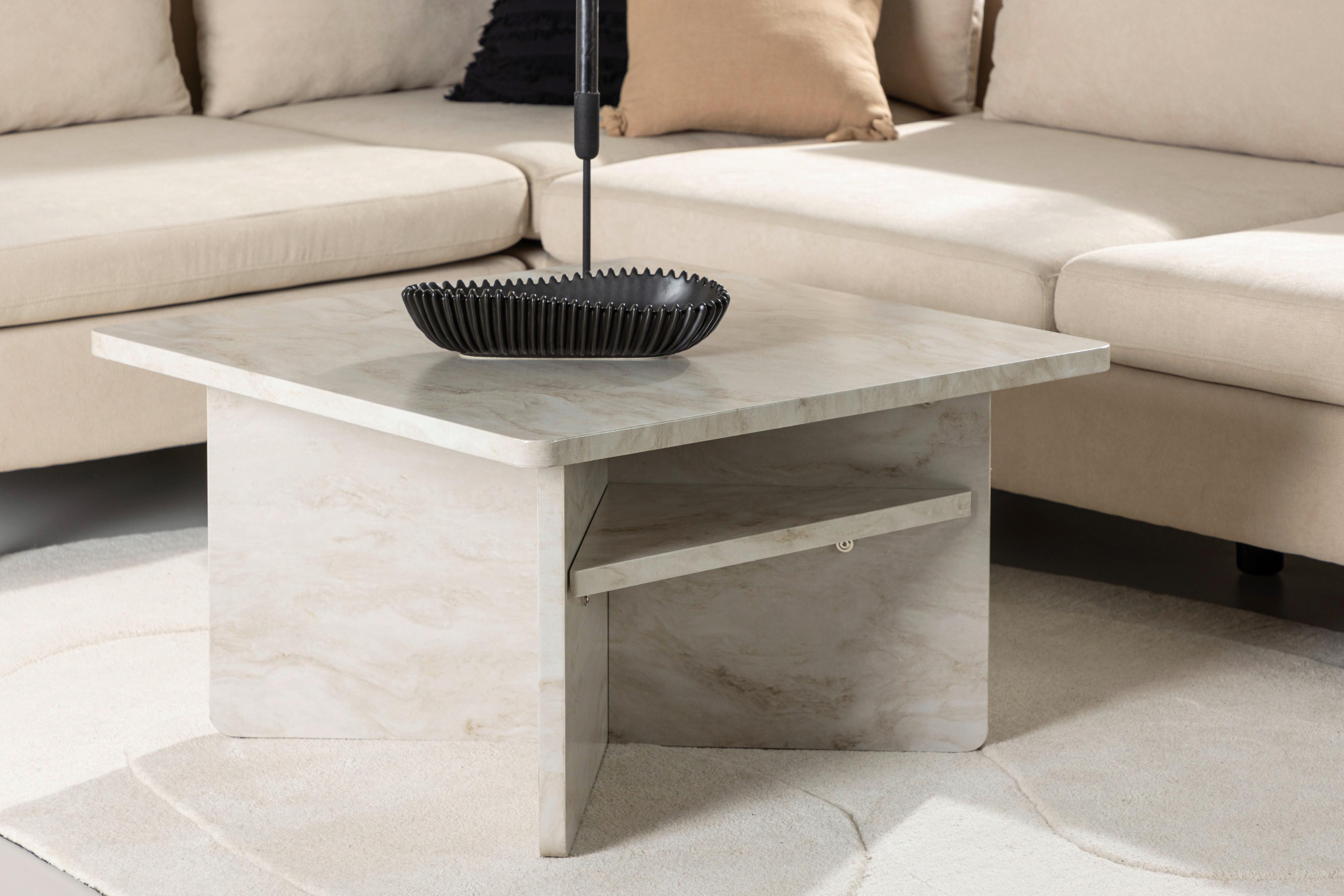 Couchtisch Ålesund - Beige, Design, Holzwerkstoff (75/75/42cm) - Livetastic