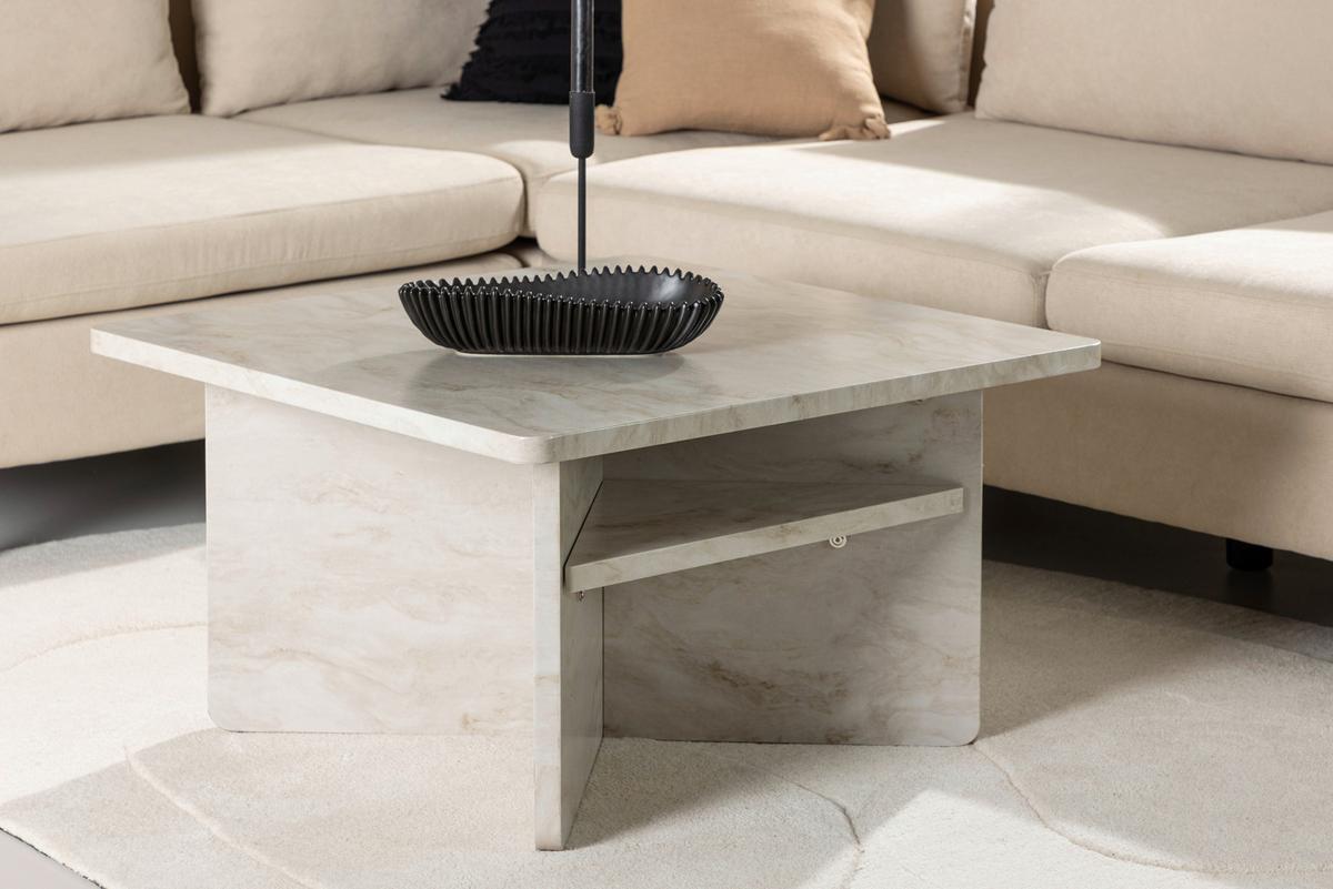 Couchtisch Ålesund - Beige, Design, Holzwerkstoff (75/75/42cm) - Livetastic